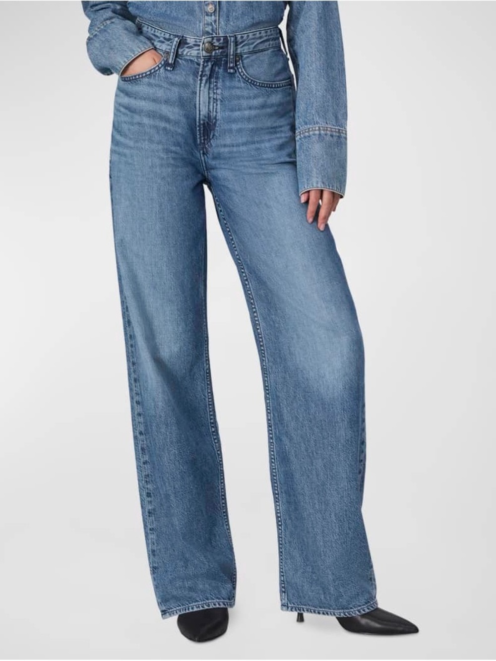 rag & bone Light Blue Wide Leg Jeans - 28 - Picture 5 of 6